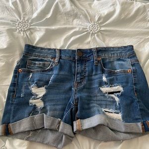 Mid rise jean shorts